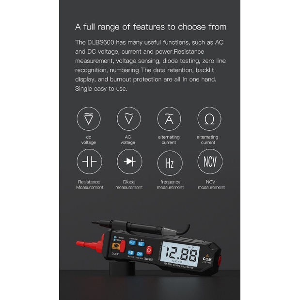 ATuMan DUKA DLBS-600 - Mini Pocket Digital Multimeter Pen