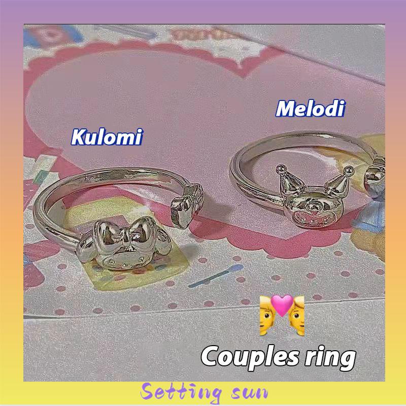 Cincin Kuromi Melody Adjustable Kartun Lucu Korea Cincin Untuk Wanita TN