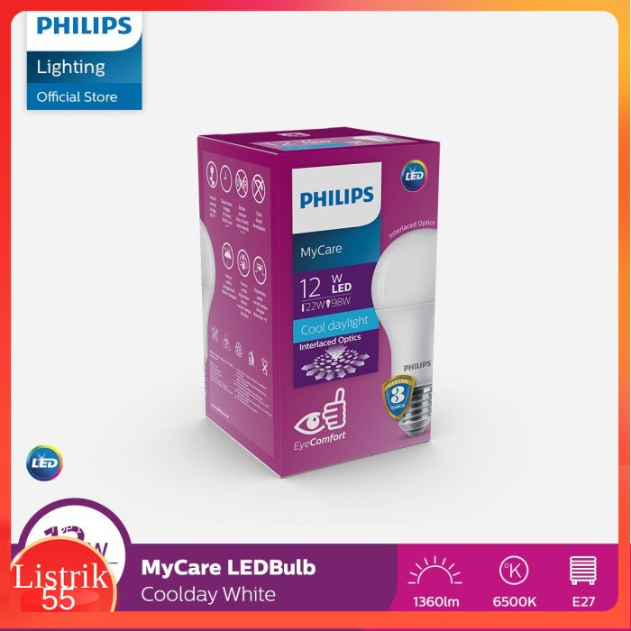 Philips MyCare LEDBulb 12W E27 6500K 230V Putih