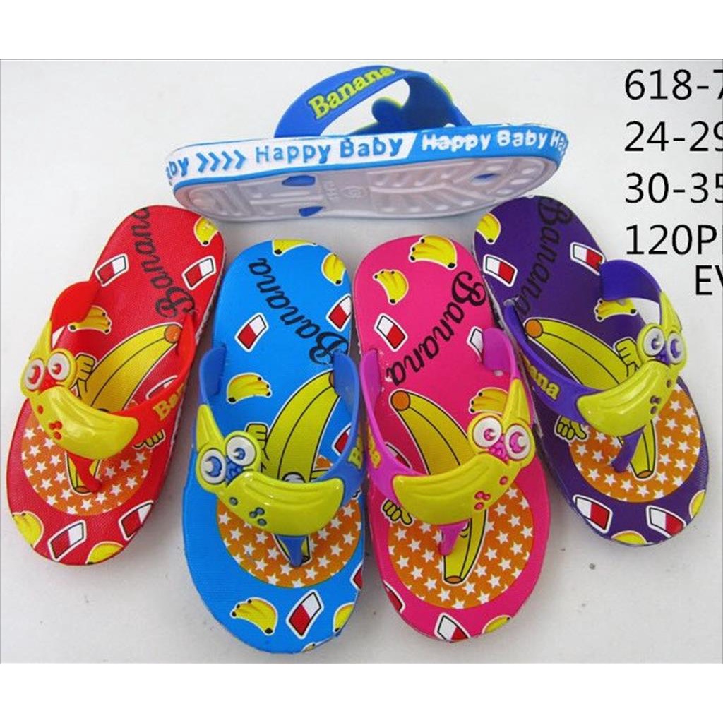 Sandal Jepit Anak lucu Banana pisang 1 ringan import lls 618-7k 24-29