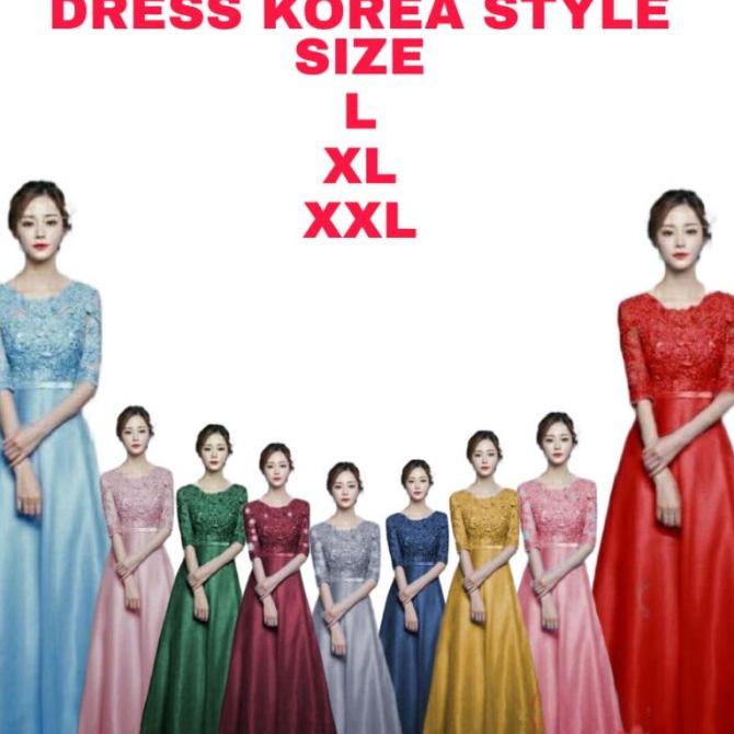 LONG DRESS BRUKAT PESTA ANKO M L XL XXL JUMBO XXXL DRESS NATAL UKURAN CDVS4654S