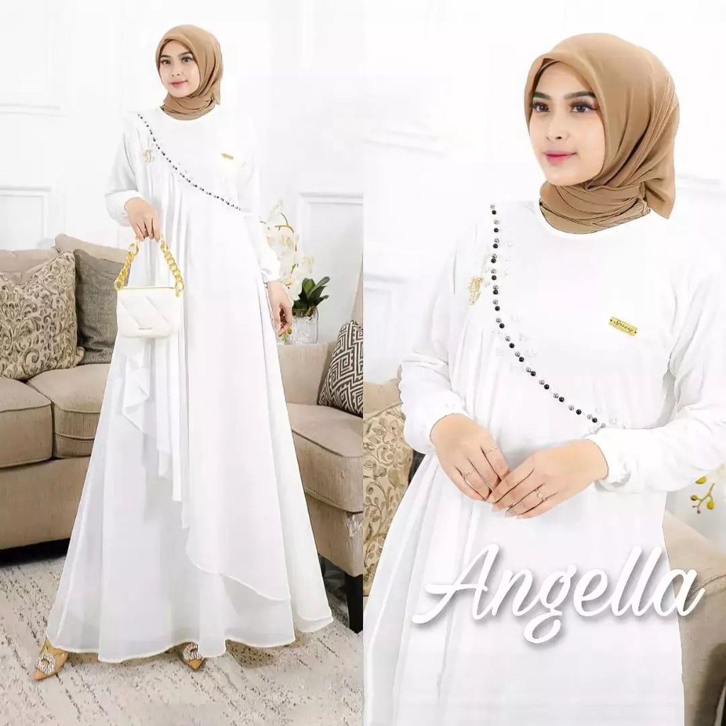 Angella Maxy Dress Wanita Dress Maryam, Bahan Crinkle airflow premium, LD 110 PB 140