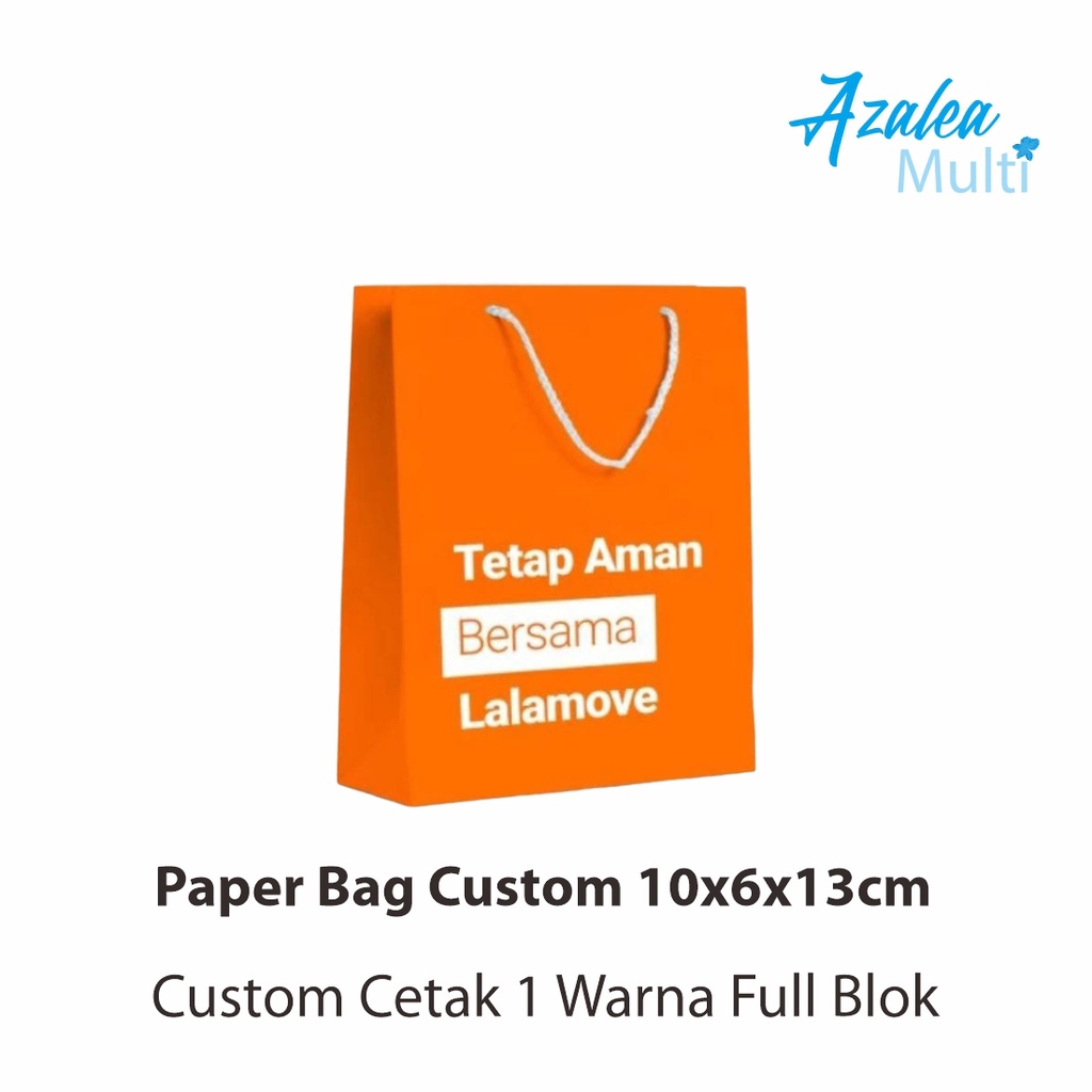 

Paper Bag Custom 10x6x13cm Cetak 1 Warna Full Blok / Shopping Bag / Goodie Bag / Kotak Kado