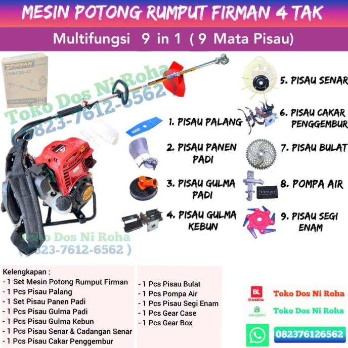 Mesin Potong Rumput Firman 4Tak Serbaguna 9IN1 barang laris