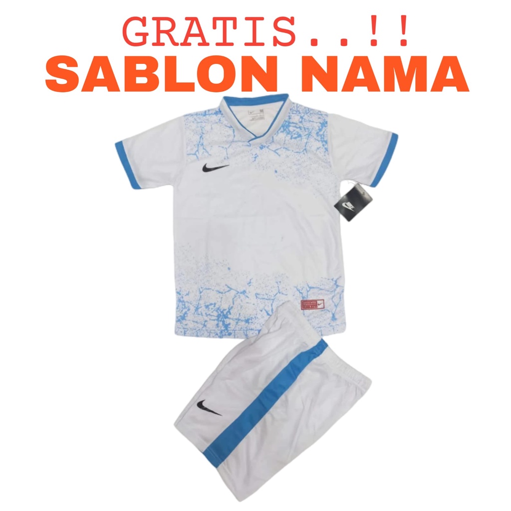 ( FREE SABLON NAMA) Baju olahraga anak laki/perempuan kaos sepak bola futsal badminton bulutangkis tenis meja voli bahan dryfit menyerap keringat cepat kering sport