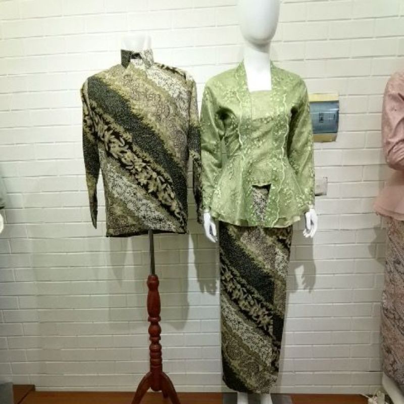 Couple Kemeja Batik dan Rok Span Motif Lereng Batik Halus