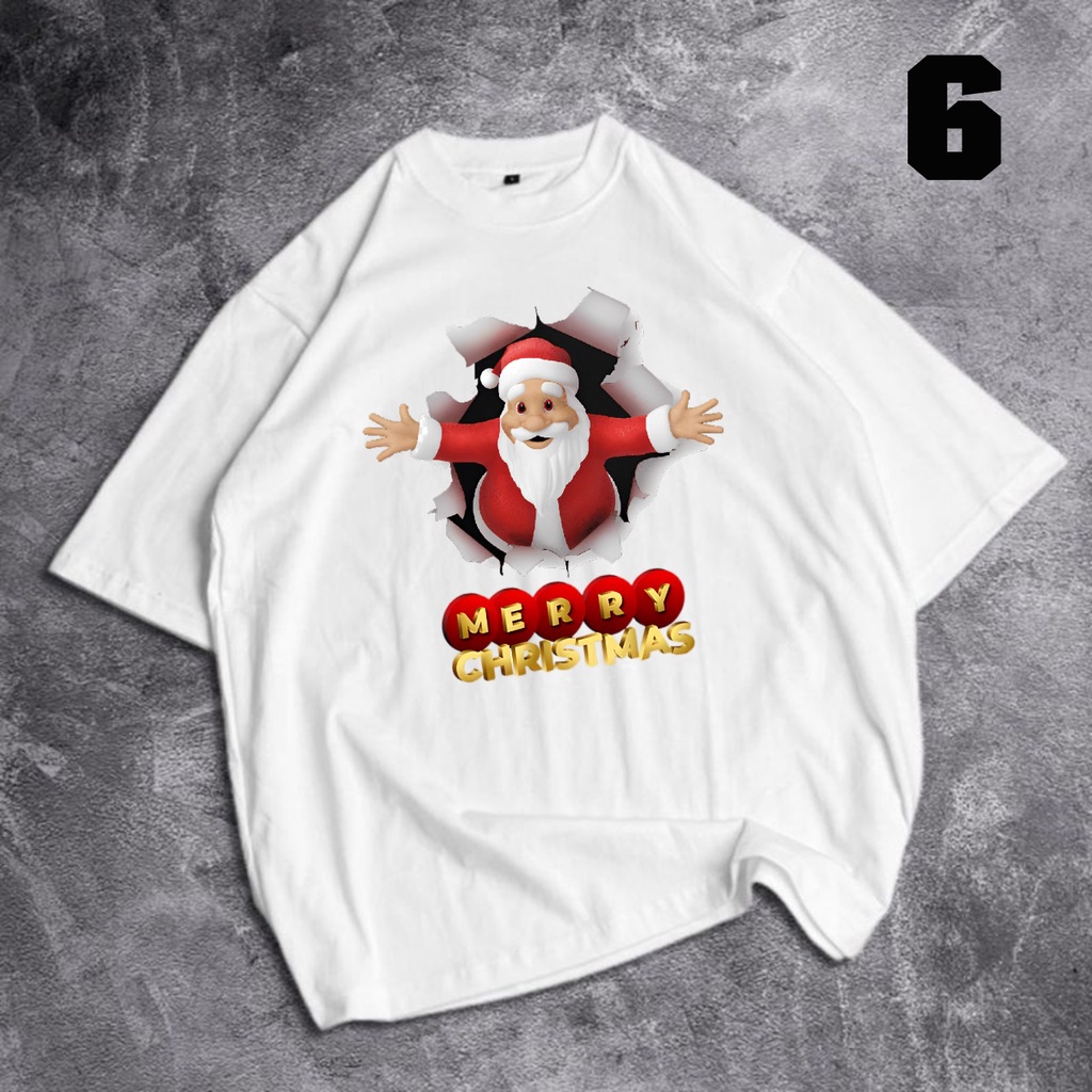 GSC - Baju kaos oversize natal / kaos merry christmas / t-shirt natal / kaos oversize santa , bahan katun 24s