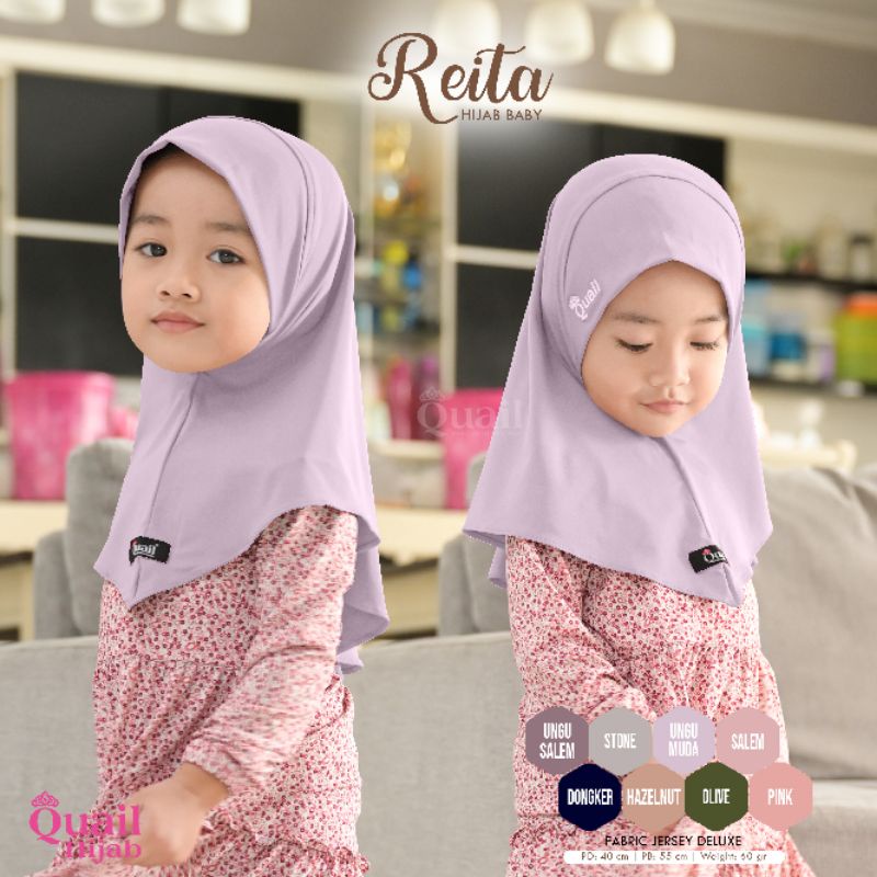 Jilbab Anak Instan Lucu Jersey Original Quail Hijab REITA