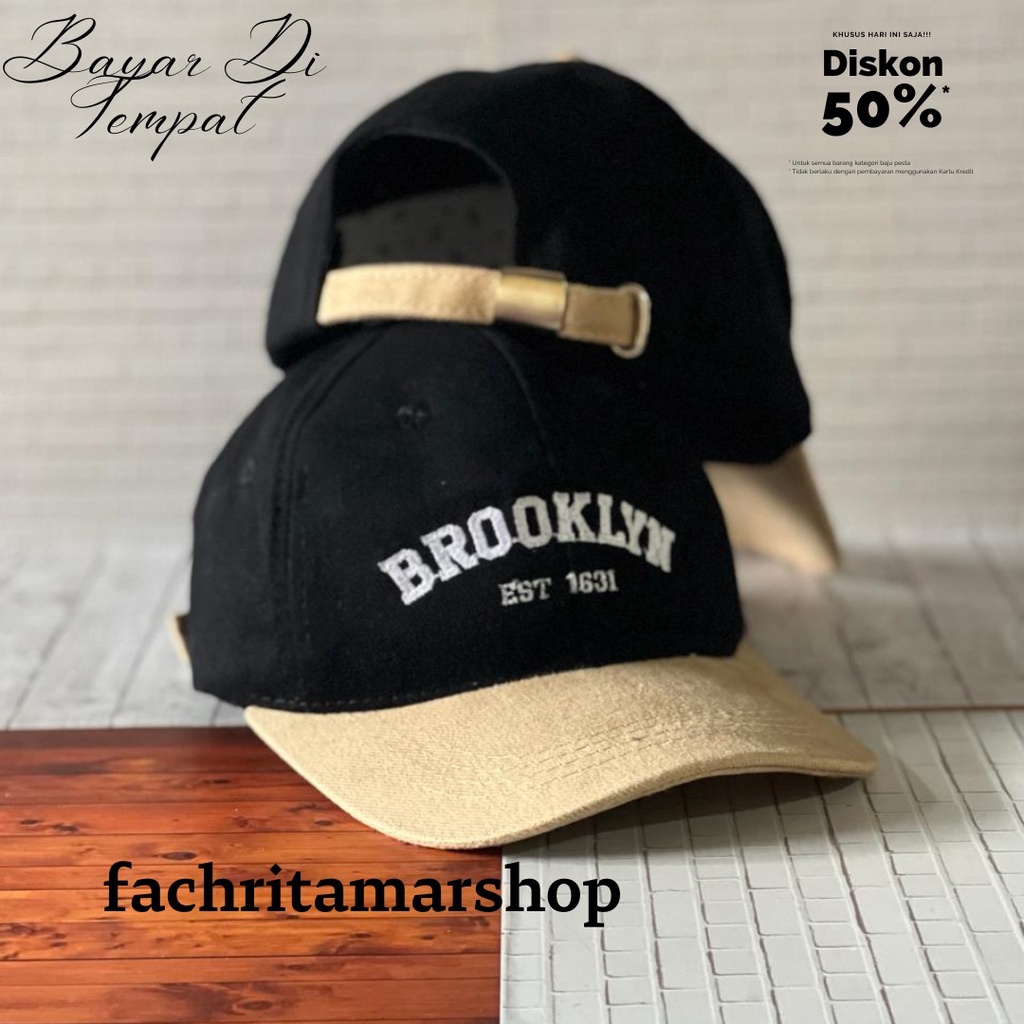 New Topi baseball Raffel Broklyn est 1631  cakop besi bahan rapel tebal terlaris