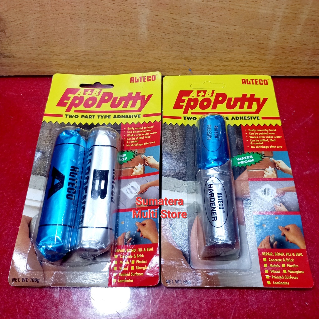 

Lem Porting Alteco Epo Putty 100 Gr dan 50 Gt epoxy resin tahan panas serba guna / Lem Dodol