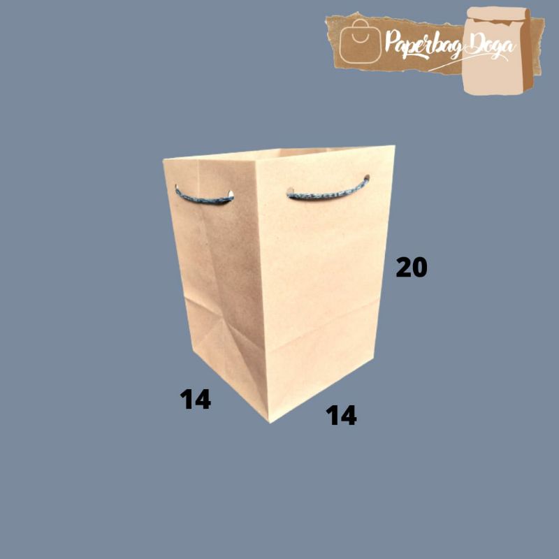 

PAPERBAG PAPER BAG 14x14x20 POLOS COKLAT SOUVENIR (ISI 12)