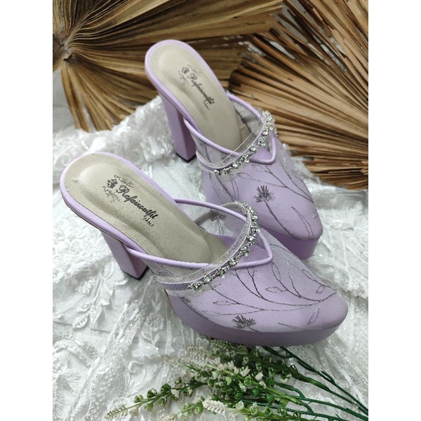 sepatu wanita azwa lilac tinggi 12cm tahu