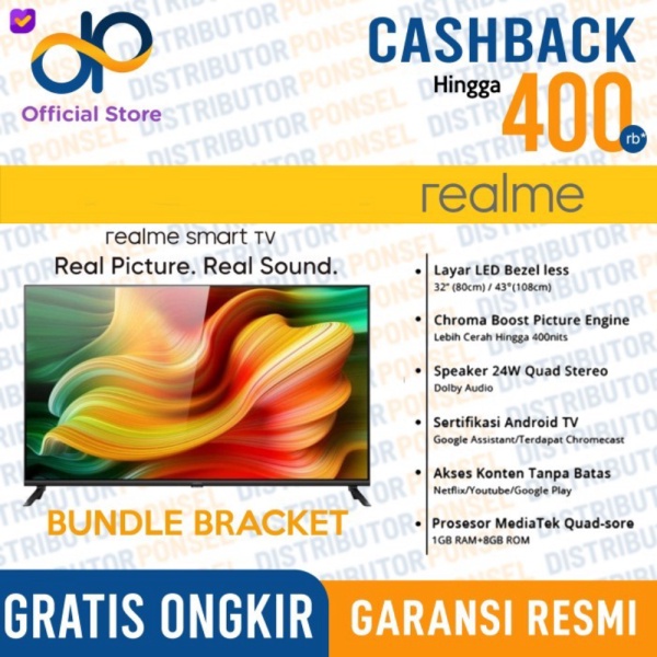 Realme Smart TV 32 inch  43 inch Garansi Resmi Realme Android TV - 32 inch Non Bundle Promo