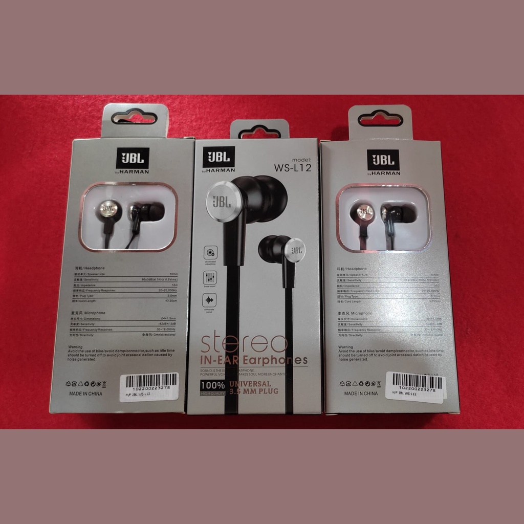 HEADSET JBL STEREO IN-EAR EARPHONES WS-L12