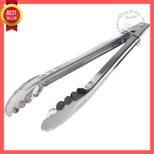 GOS A207 -Penjepit makanan Gorengan Kue serbaguna bahan 9in stainless steel