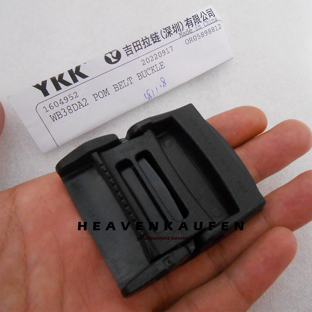Belt Buckle Kepala Sabuk 3,8 cm YKK Warna Hitam Poly acetal POM Kokoh Kuat High Quality