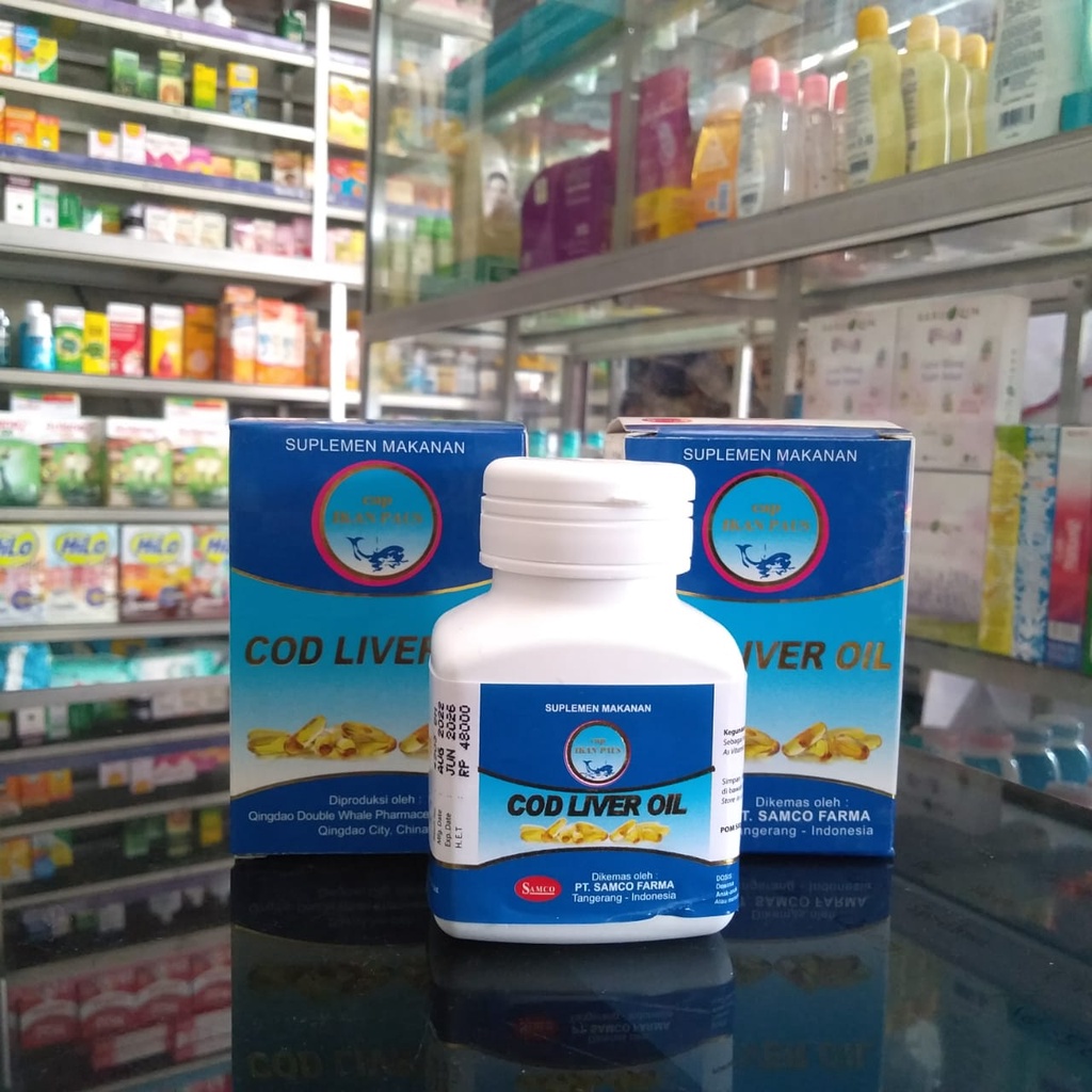 MINYAK IKAN COD LIVER OIL CAP IKAN PAUS ISI 100 KAPSUL