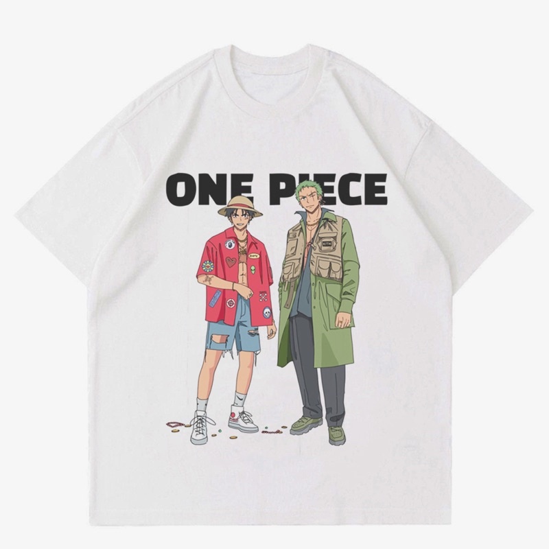 TSHIRT | OVERSIZE | KAOS ONE PIECE “LUFFYxZORRO” | T-SHIRT BAJU ANIME JAPAN ONE PIECE | BAJU ONE PIE