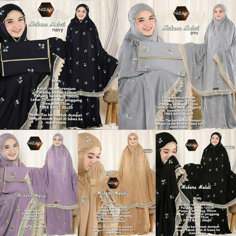 MUKENA MELATI DEWASA RAYON PREMIUM MIX BORDIR