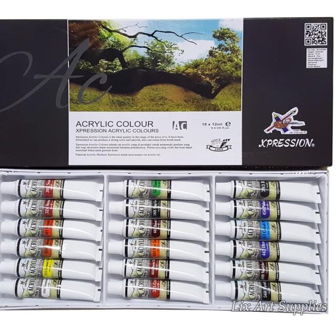 

Xpression Acrylic Color Set 18 - 818B / Cat Akrilik Set 18x12ml