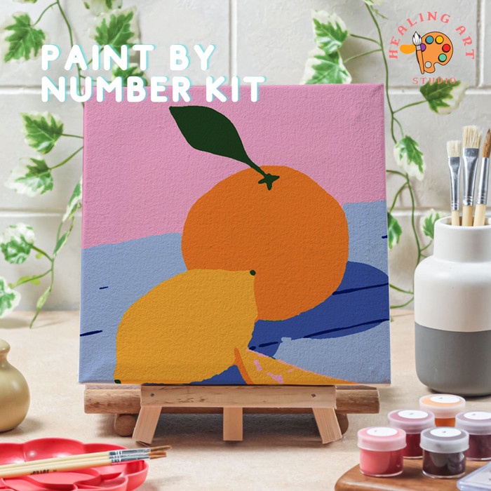 

Paint By Number Lukisan Makanan Food Ver 2 Canvas 20X20Cm Painting Kit