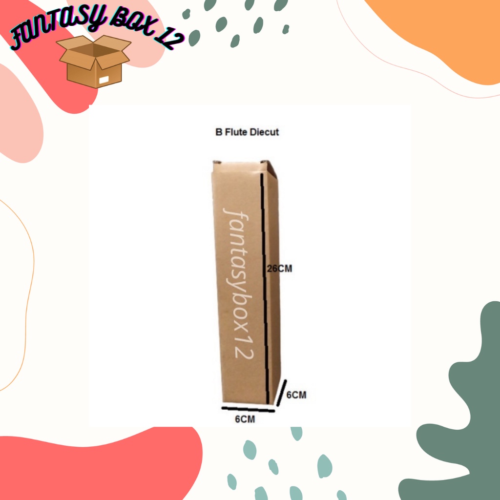 

Kardus/Dus/Box Standing Box Baru Polos Diecut uk. 6x6x26cm BARU (MINIMAL ORDER 10 PCS)