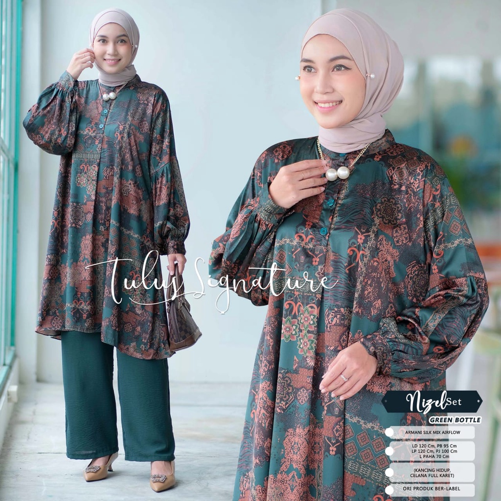 premium setelan one set wanita jumbo kekinian kondangan silk niza