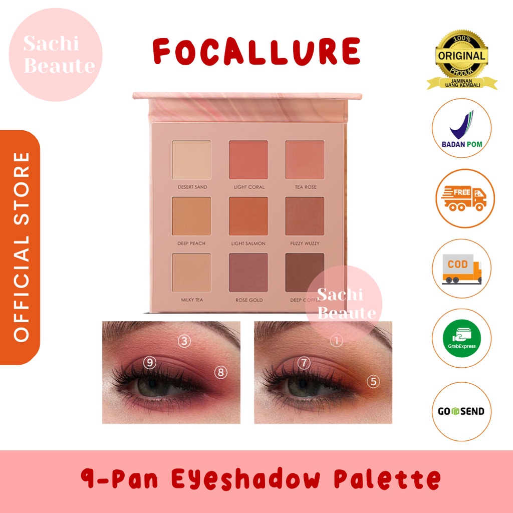 FOCALLURE Shimmer Eyeshadow Palette Semua Tipe Jenis Kulit - 02 Soft Powder