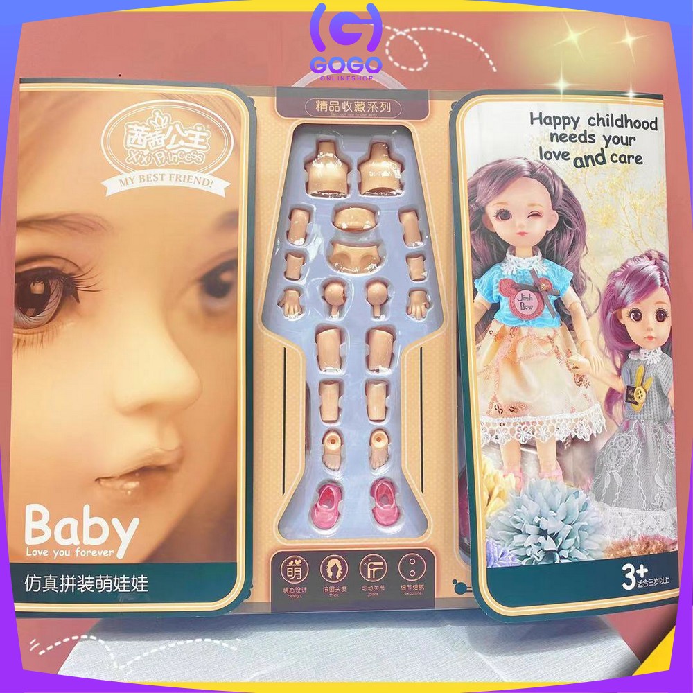 GOGO-M204 Mainan Boneka Anak Perempuan 2IN1 DIY Doll Boneka Princess Dress Boneka Putri Cewek Imut