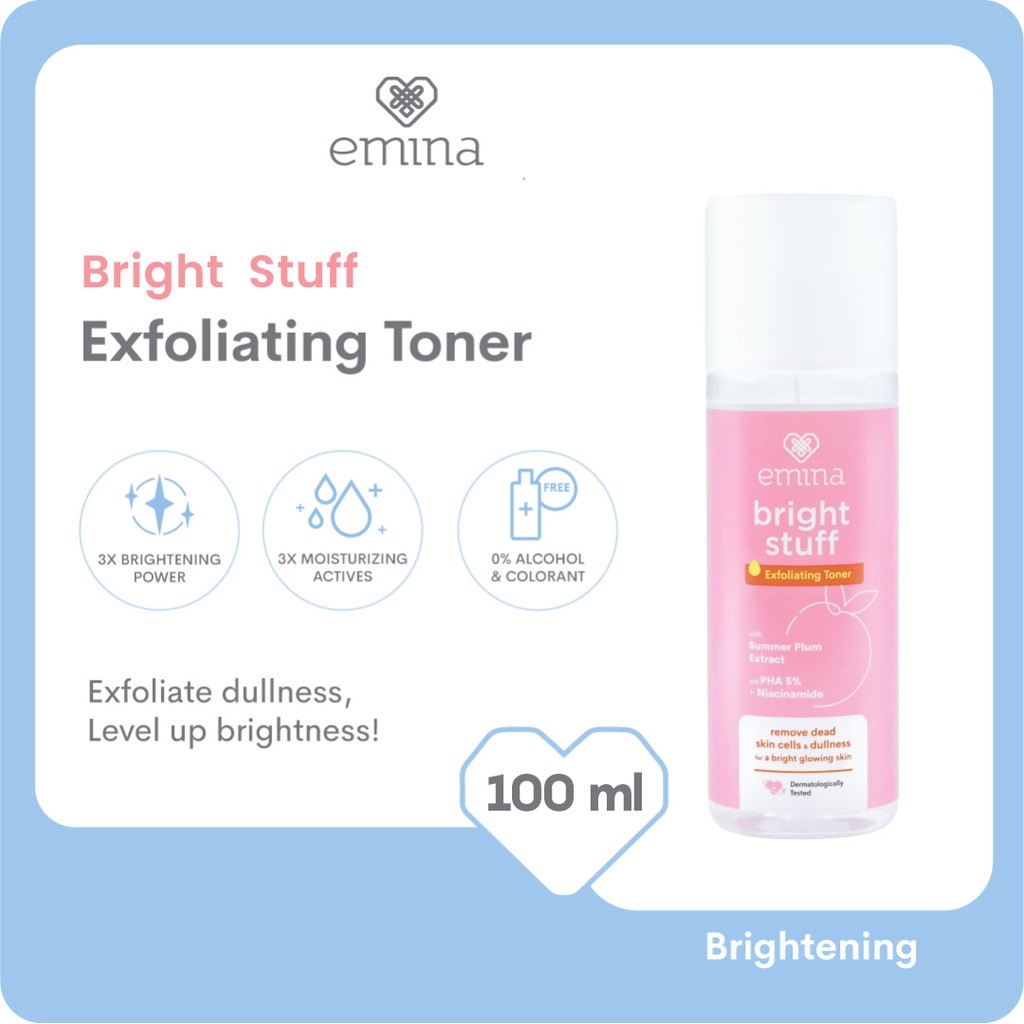 Emina Bright Stuff Exfoliating Toner 100 ml | Toner Exfoliating BY AILIN