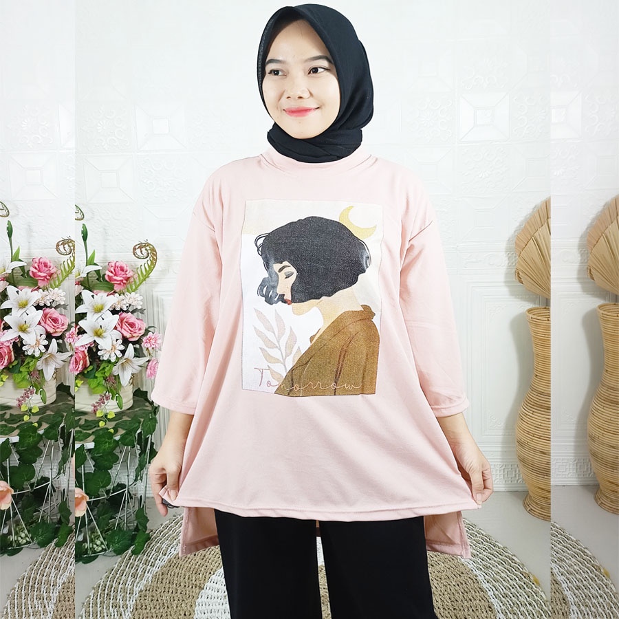 BISA COD Tunik Atasan Sad Women Basic Simple Epipany Collaboration Oversize Wanita Kaos GL FASHION