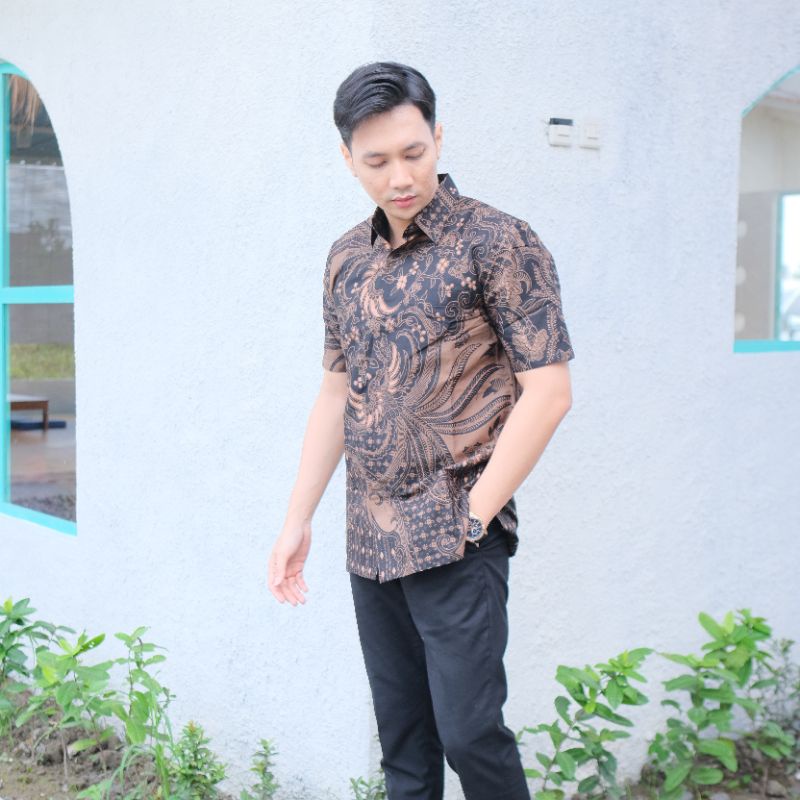 Batik Pria Lengan Pendek S M L XL XXL Kekinian Ngudi