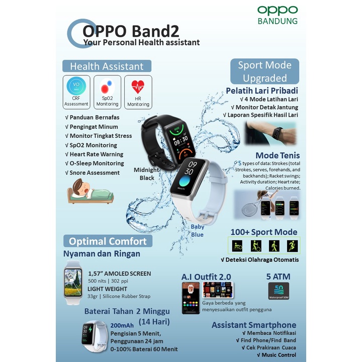 Oppo Band2 Helaty,Life Style Garansi Resmi Oppo Indonesia