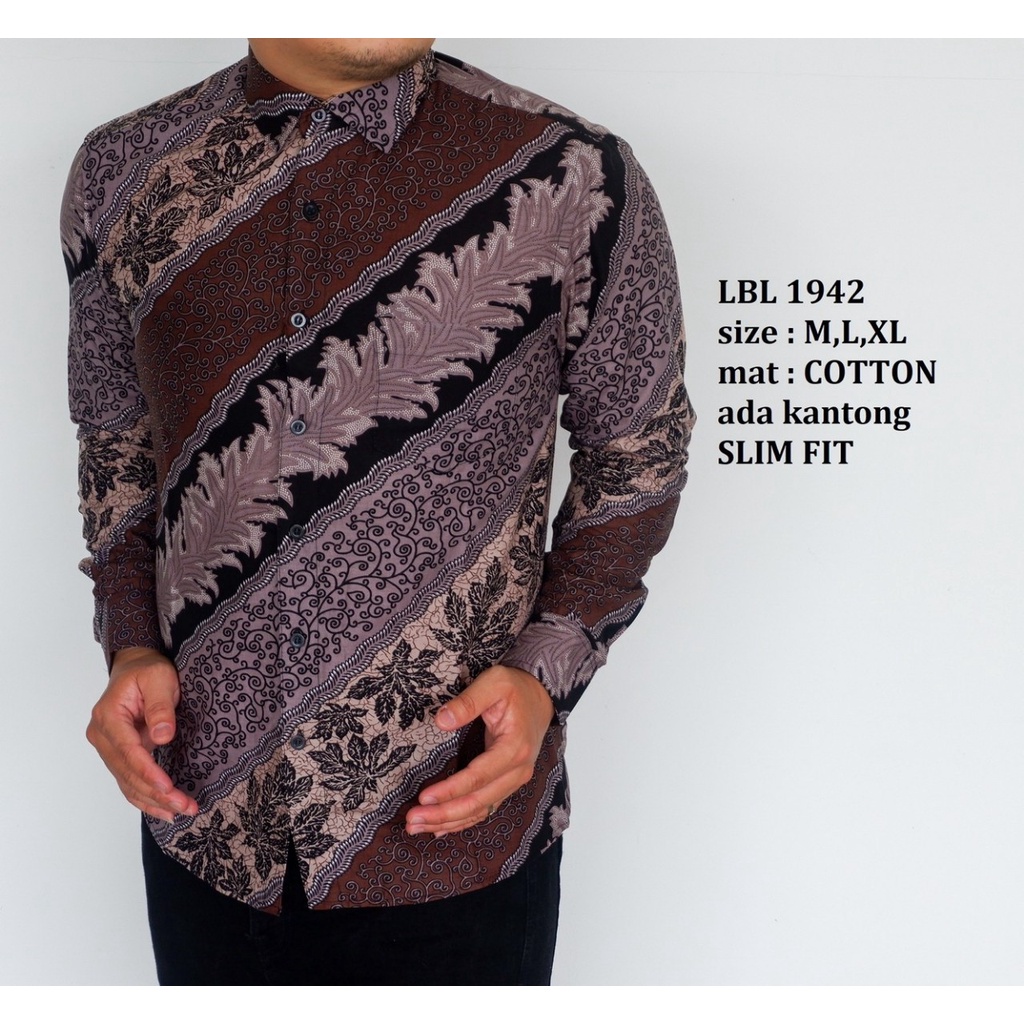 KEMEJA BATIK PRIA SLIM FIT BAJU BATIK PRIA SLIM FIT PREMIUM LBL1942