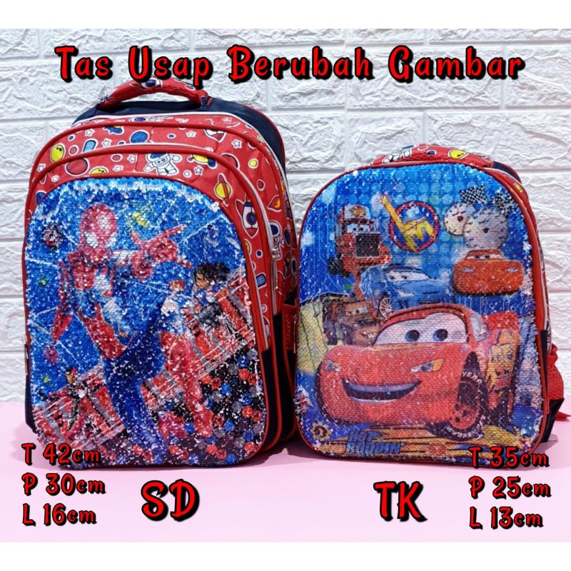 Tas Sekolah Ransel Anak SD dan TK Gambar Unicorn Frozen Sequin Usap Berubah Gambar Backpack Anak Perempuan dan laki -Laki TK dan SD