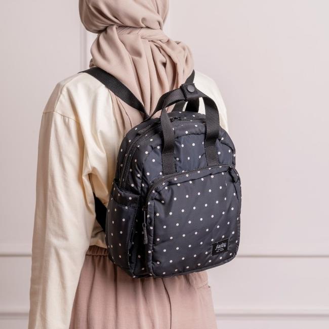 Tas Ransel mini Flashy Larbert Four Hitam Polka