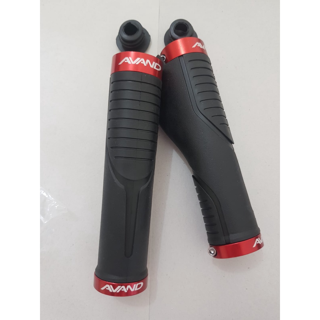 Hand Grip handgrip golok Avand double lock HFA-311 sepeda lipat mtb Hitam Merah