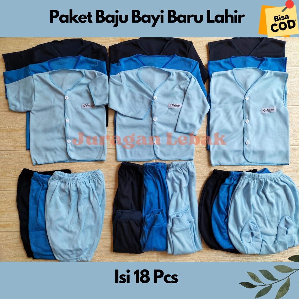 Paket Lahiran Setelan Baju Bayi Celana Bayi Baru Lahir Gift Set Baby 18Pcs (9setel)  - Juragan Lebak