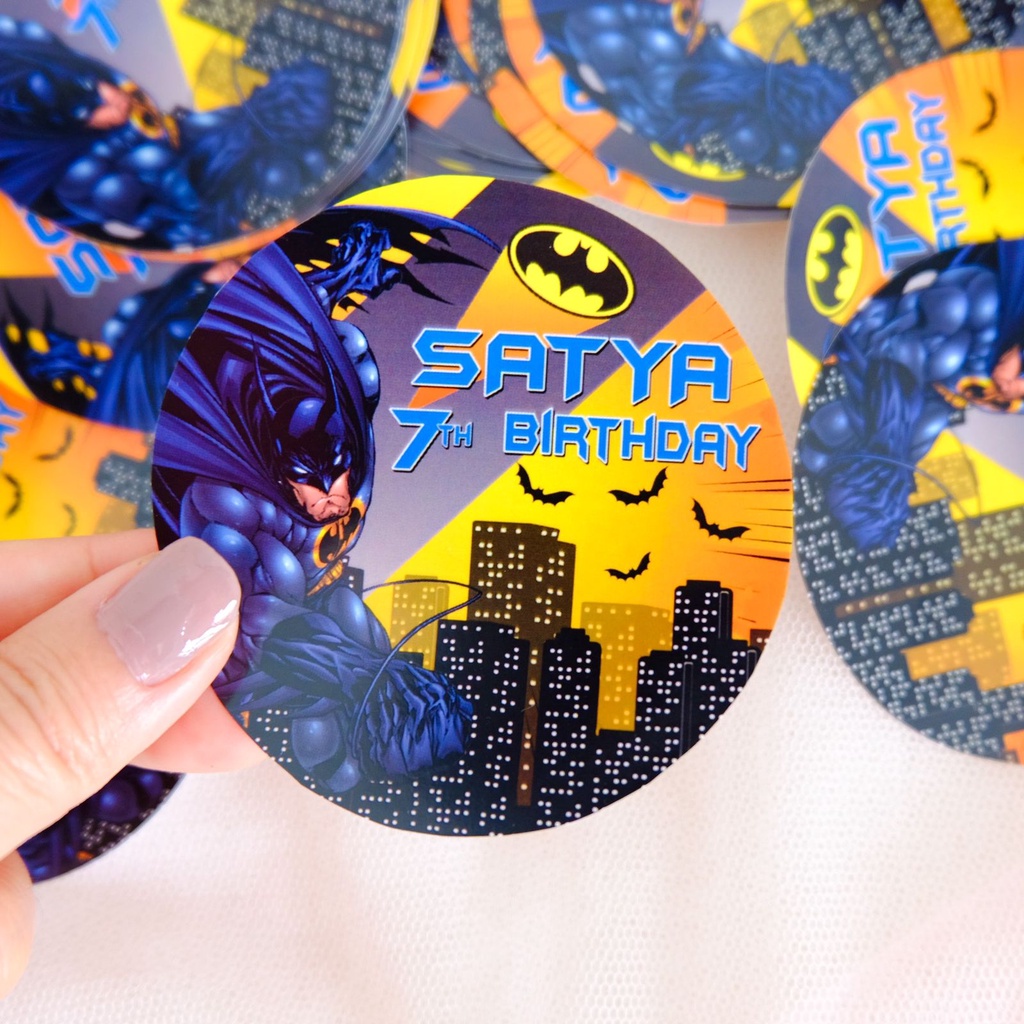 

Batman Cool Sticker Birthday / Tumpeng / Pudding / Souvenir / Sticker Bento Ulang Tahun