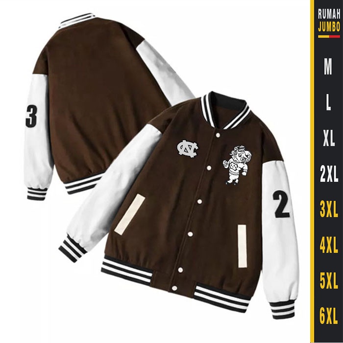 Jaket Bomber Varsity Baseball King Oversize (M - 6XL) jaket varsity baseball bomber original