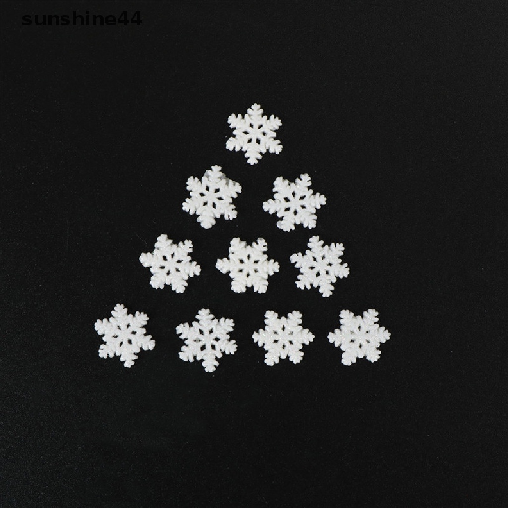 Sunshine 10pcs Miniatur Snowflake Natal Bahan Resin Untuk Dekorasi Taman