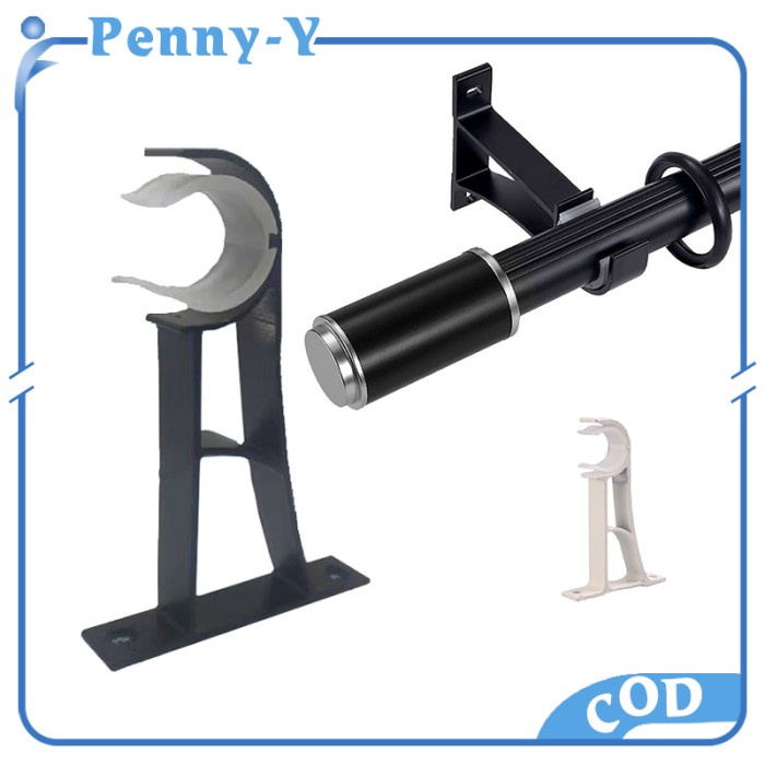 Gorden 2Pcs Tiang Gorden Bracket/Hook Penyangga Tiang Batang Gorden