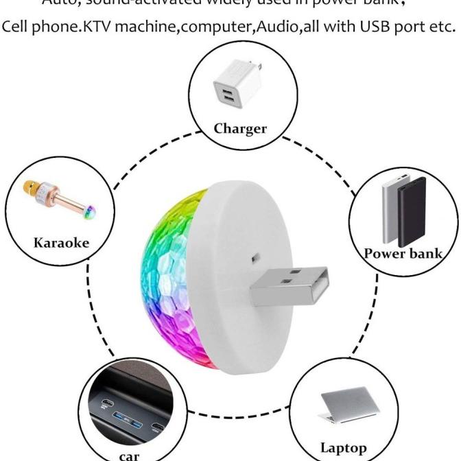 Bola Lampu Hias Disko Pesta Dekorasi Kamar Mobil Mini Disco Ball Party