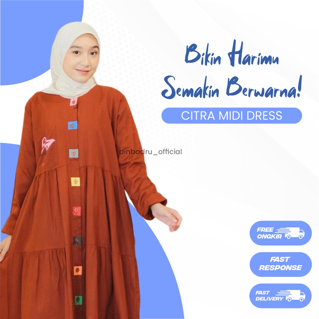Citra Midi Dress Fashion Muslimah Gamis Pantai Kekinian Pakaian Muslim Wanita Terlaris By Dinbadru_o