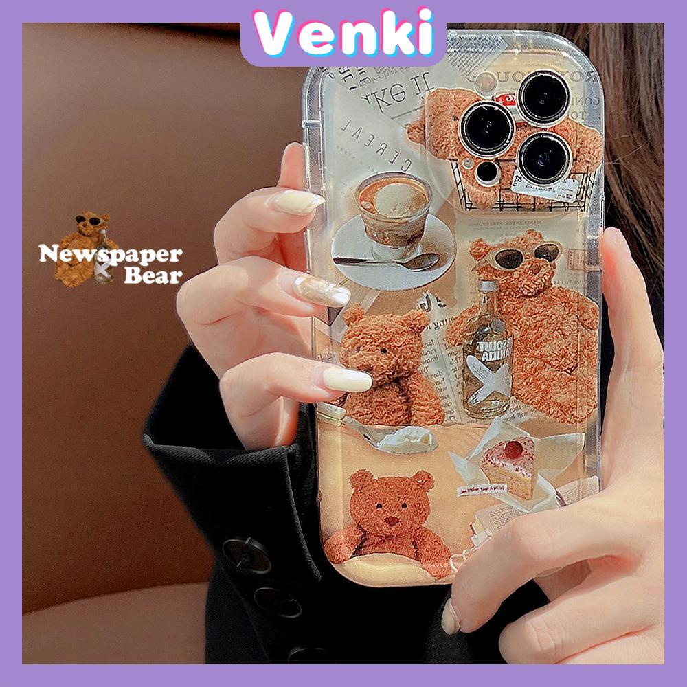 Case iPhone 14 Pro Max Tpu Soft Jelly Airbag Clear Case Cute Sunglasses Teddy Bear Camera Protection Shockproof For Iphone 14 13 12 11 Plus Pro Max 7 Plus X Xr