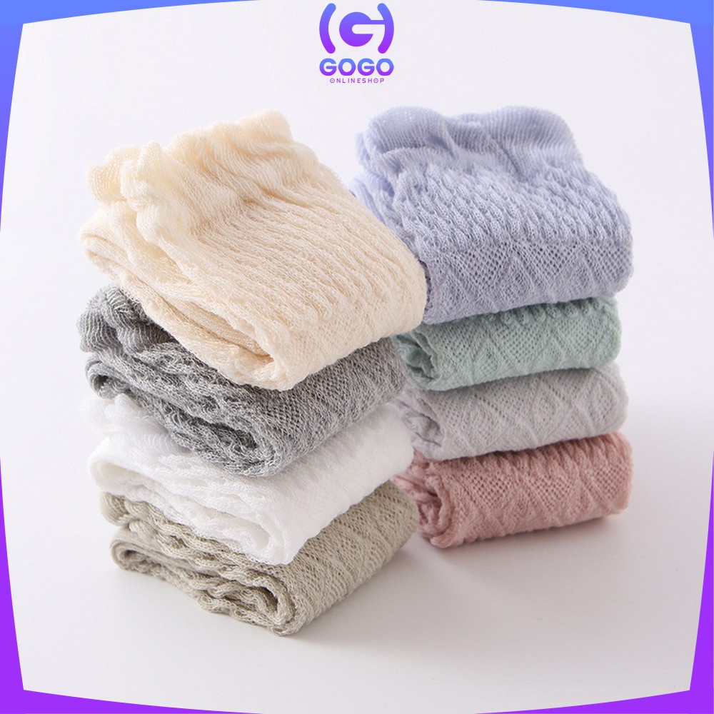 GOGO-P211 Kaus Kaki Panjang Anak Anti Nyamuk Polos / Kaos Kaki Panjang Model Jaring Bayi Korea Lucu / Baby Sock Kids