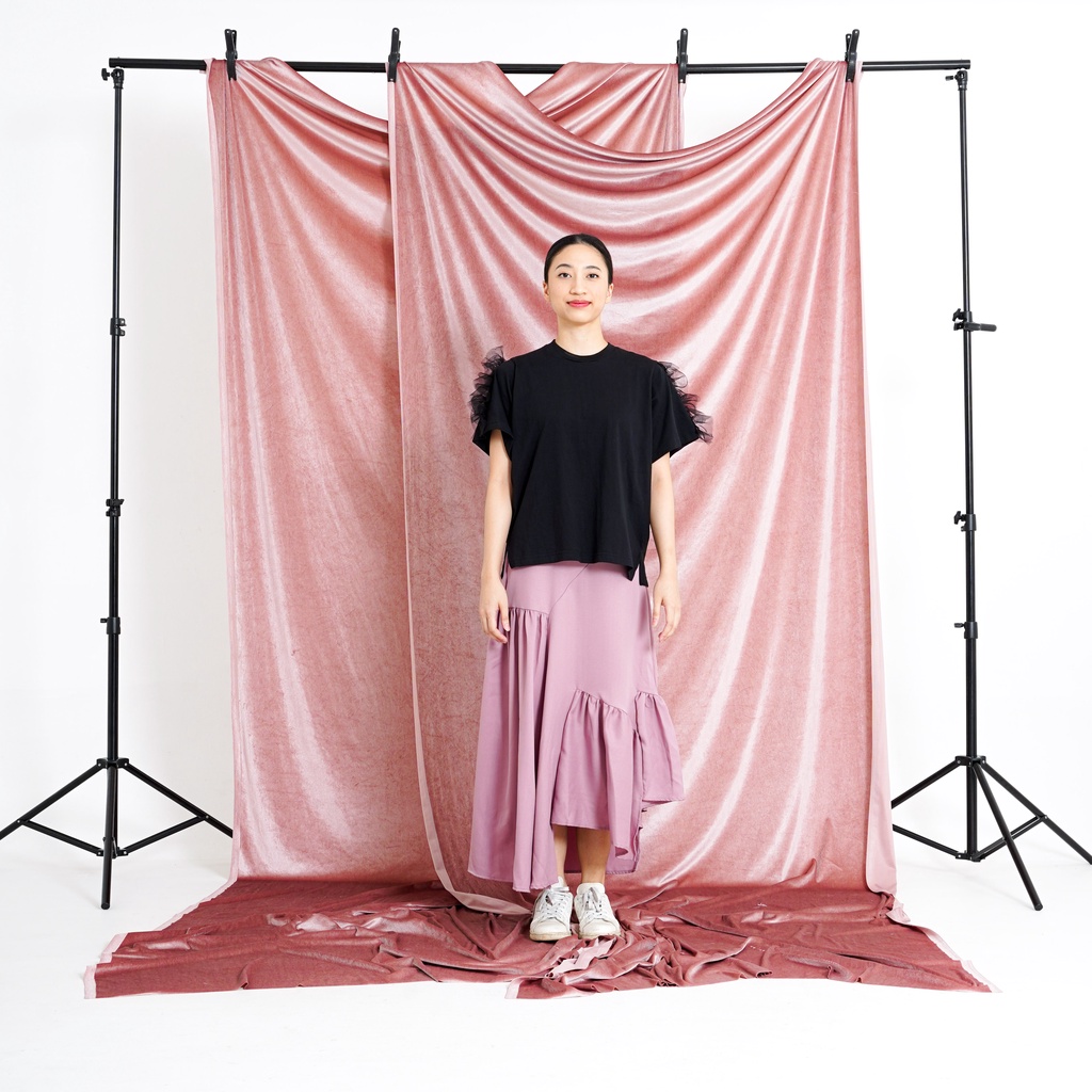 Agni - ODETTE SHORT SLEEVE BLACK - T-Shirt (Kaos) Wanita Hitam