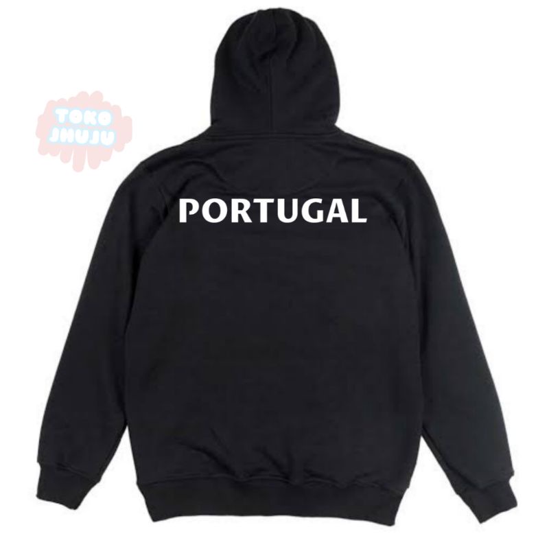 Jaket Hoodie Piala Dunia World Cup 2022 Tim Portugal Depan Belakang