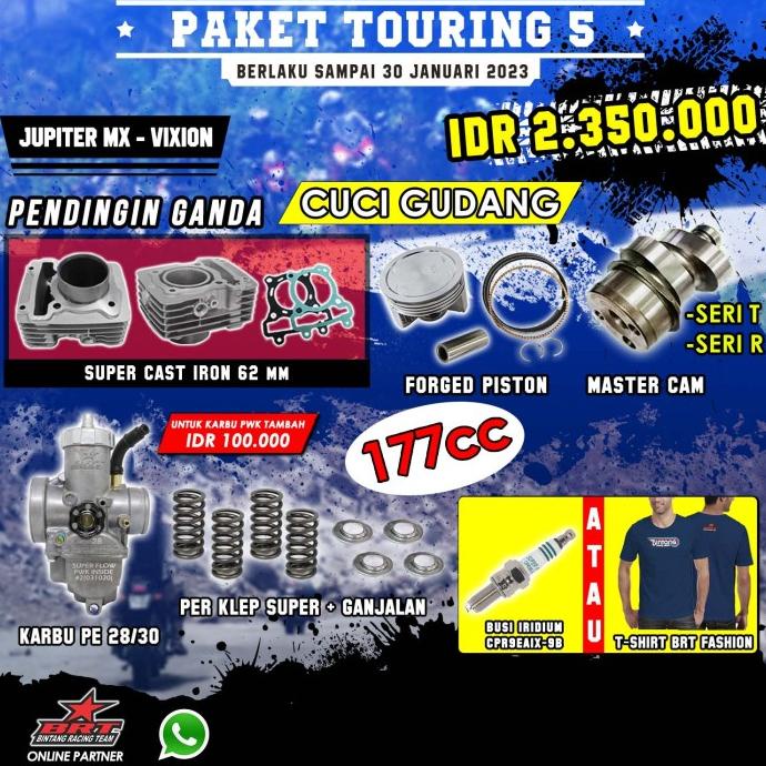 Jual Paket Touring Jupiter Mx Brt Bore Up Blok Piston Karbu Pe Pwk Cam Debezzz Shopee Indonesia