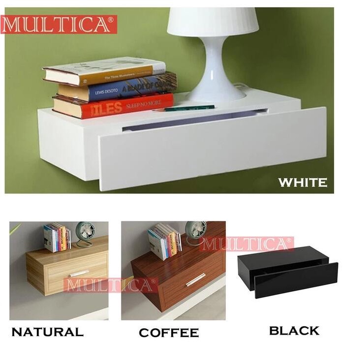 Multica Rak Meja Dinding Laci Kayu Pvc Dinding Minimalis Rak Buku 60Cm
